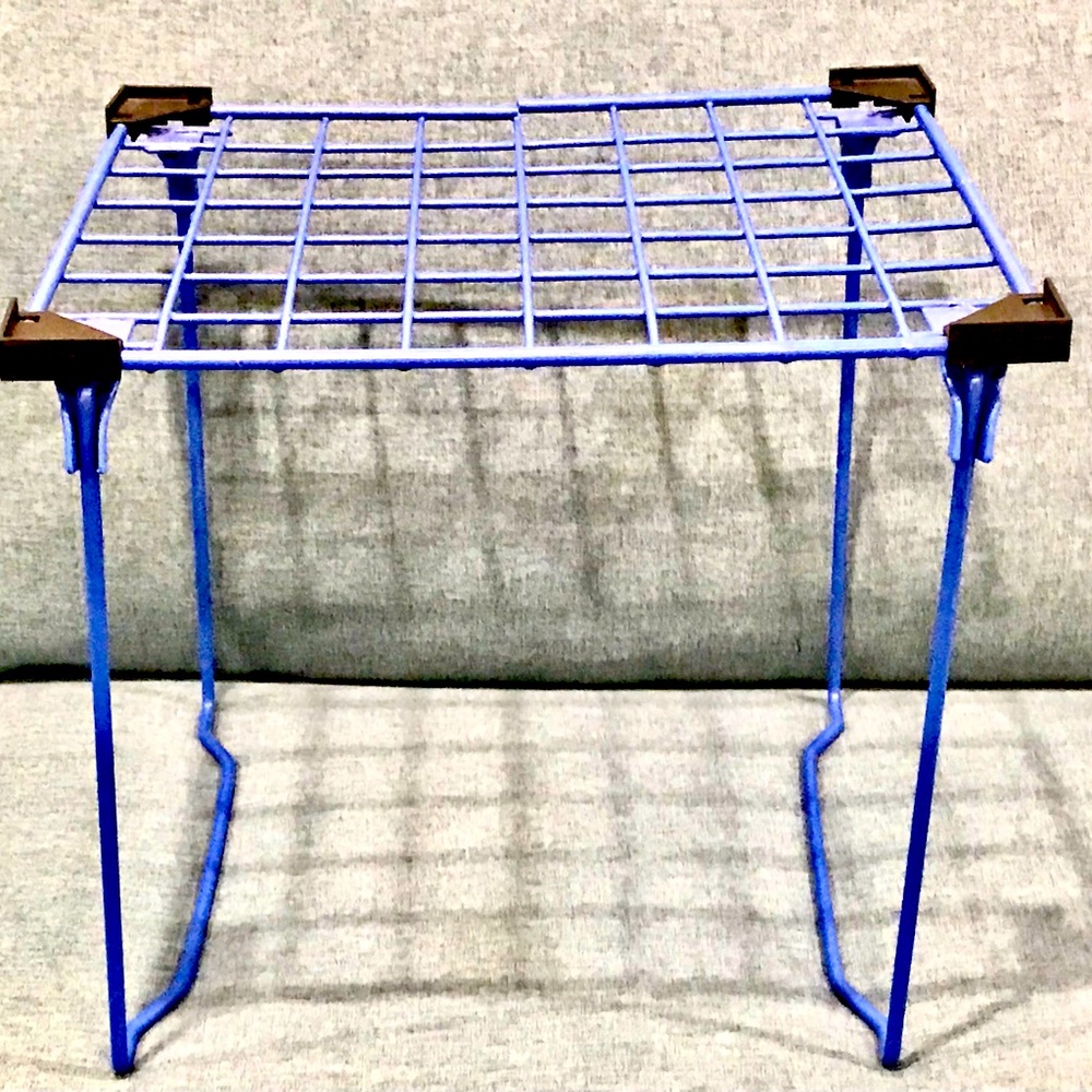 Stackable Metal Shelf in Royal Blue Rectangular Shape 11.5”x10”, 10” Hi…
